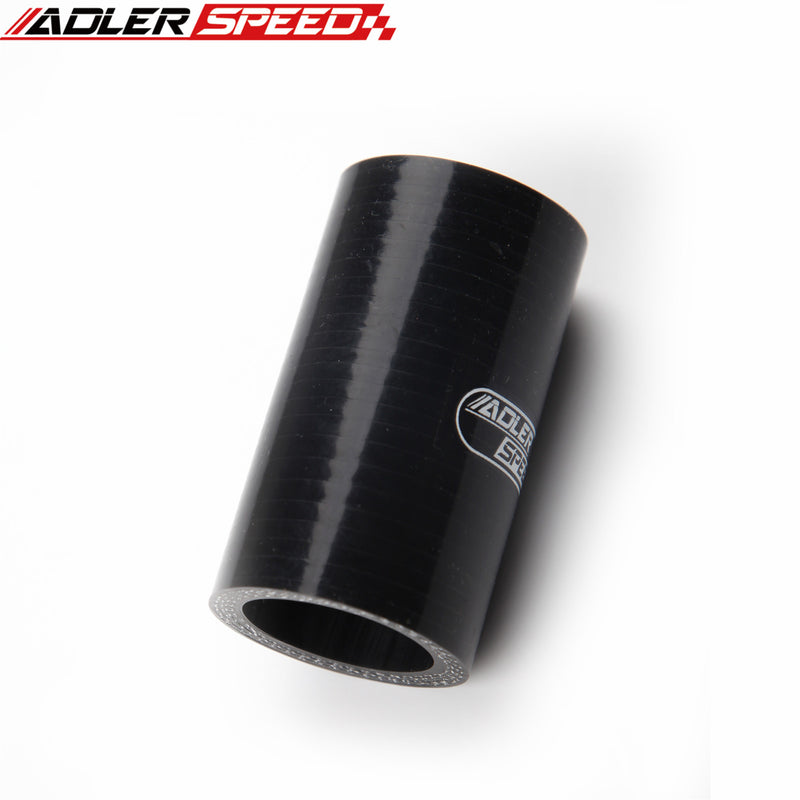 US 4 Ply 2" inch ID Straight Hose 76.2mm Length Silicone Hose Coupler Pipe Black