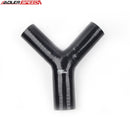 US SHIP ! ADLERSPEED 2.5'' Outlet 2 x 2'' Inlet Y Silicone Hose Turbo Coupler Pipe Black