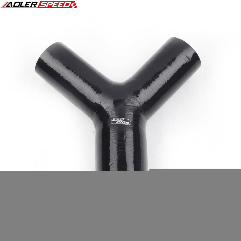 US SHIP ! ADLERSPEED 4ply 3'' Outlet to 2 x 2.5'' Inlet Turbo Silicone Y Pipe Hose Coupler Black
