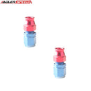 US SHIP ! ADLERSPEED  2PCS -10AN Female To 5/8" Tube Straight Fuel Line Fitting Adapter Red/Blue