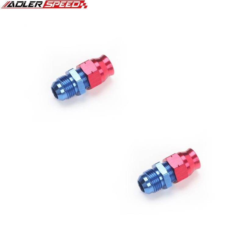 US SHIP ! ADLERSPEED 2PCS Straight -10AN AN10 Male To 5/8" inch Hard Tube Fitting Red/Blue