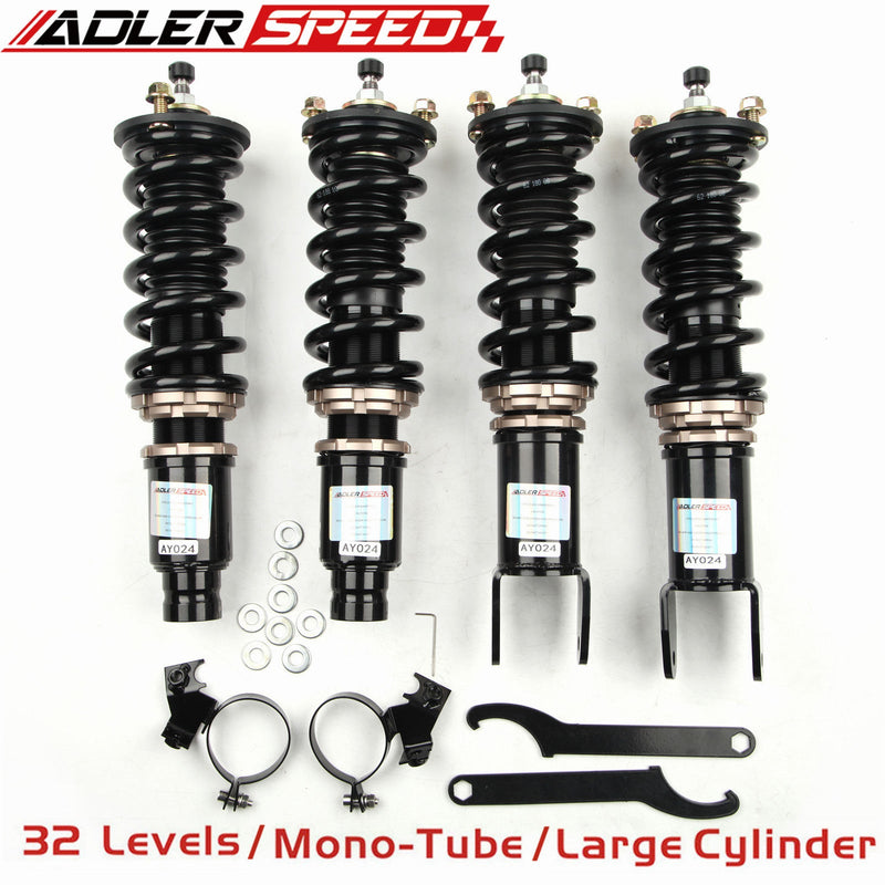 US SHIP ! ADLERSPEED 32 Level Damper Adjust Coilovers Lowering Kit For Integra 94-01 Civic Del Sol 92-00