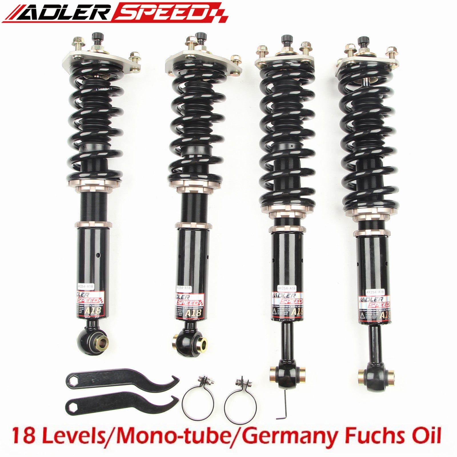 ADLERSPEED 18 Level Coilovers for GS300 GS400 GS430 98-05 Adj. Damper