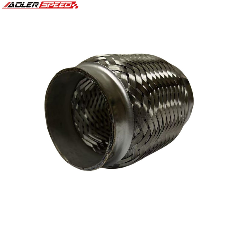 US SHIP  3.5" ID x 4" Length Exhaust Flex Pipe Stainless Steel Double Braid Coupling