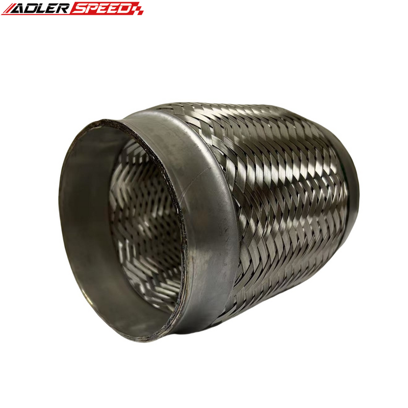 US SHIP 4" ID Exhaust Flex Pipe 6" Length Stainless Steel Double Braid Coupling Pipe