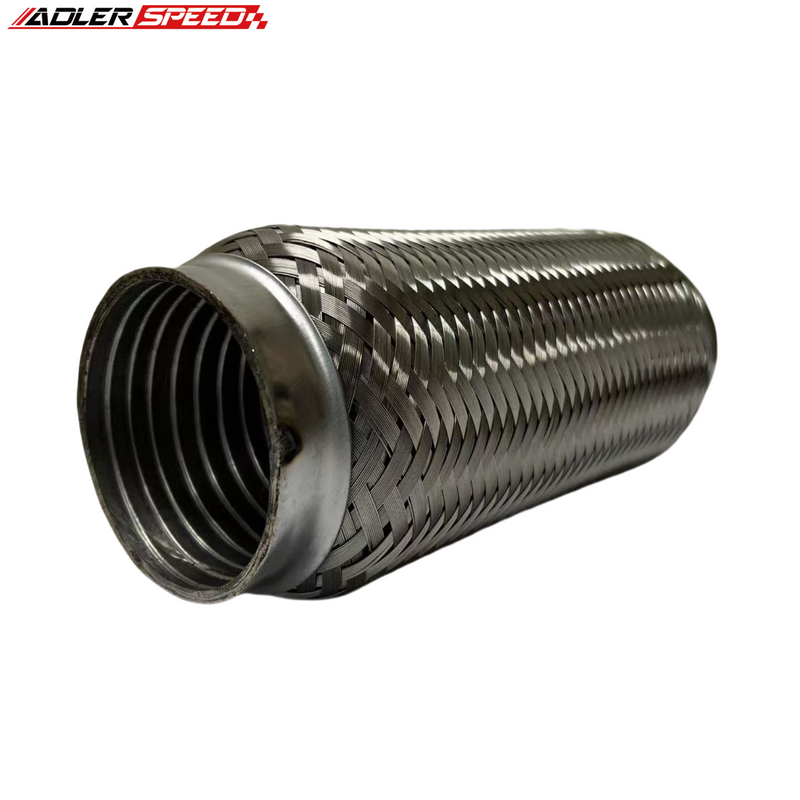 US SHIP Exhaust Flex Pipe 2.5" ID x 10" Length Stainless Steel Interlock Connector Pipe