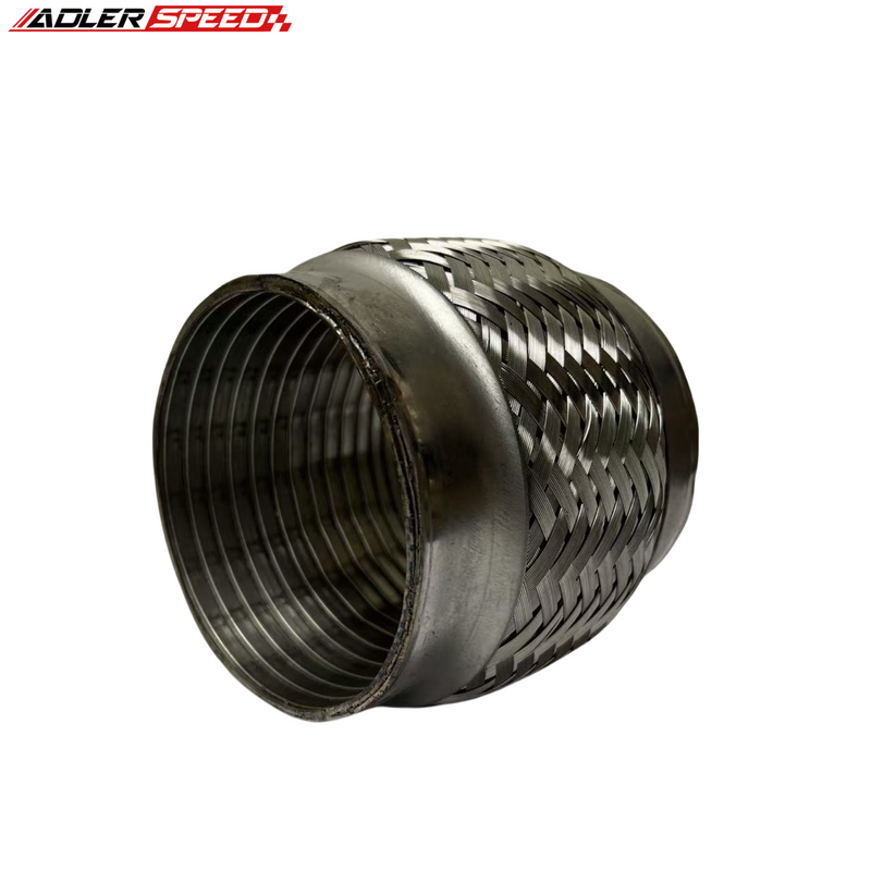 US SHIP 1.75" ID x 4" Exhaust Flex Pipe Connector Heavy Duty Stainless Steel Interlock