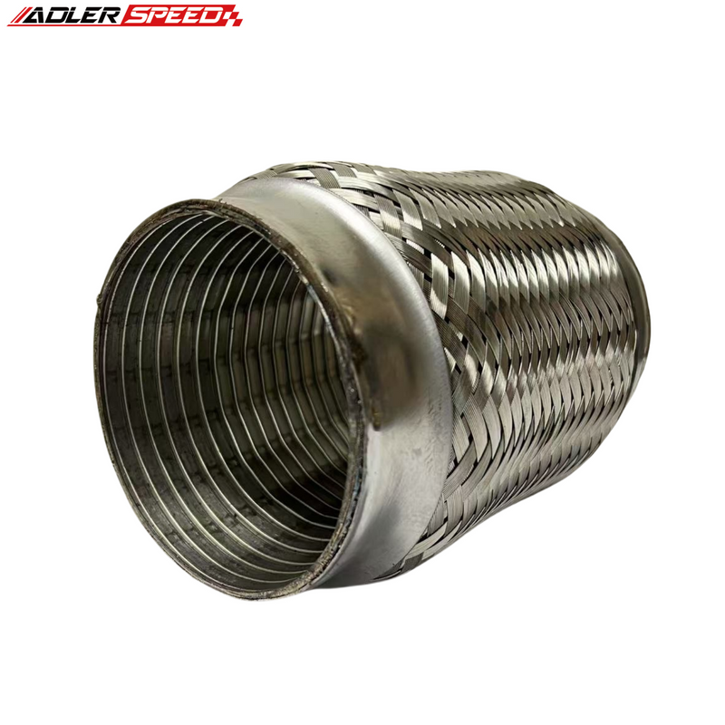 US SHIP Exhaust Flex Pipe 2" ID x 10" OL Heavy Duty Stainless Steel Interlock Connector