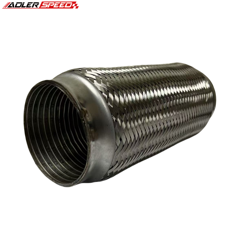 US SHIP 4'' ID x 8" OL Stainless Steel Interlock Flex Pipe Exhaust Coupler Tube
