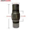 US SHIP Exhaust Flex Pipe 2.25" OD x 4"x 8" Double Braided Stainless Heavy Duty Coupling