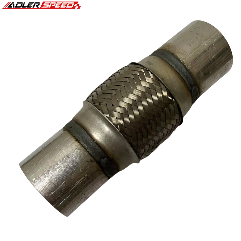 US SHIP Exhaust Flex Pipe 2.25" OD x 4"x 8" Double Braided Stainless Heavy Duty Coupling