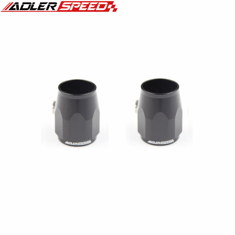 US SHIP ！ADLERSPEED 2PCS -5AN AN5 AN-5 Fuel Hose Line Clamp HEX Finisher Adapter Black