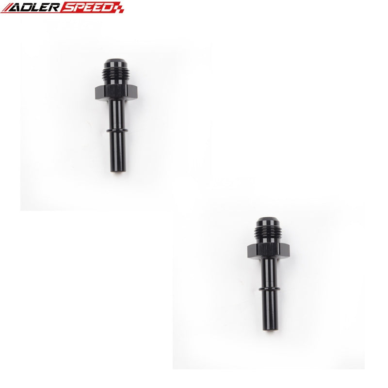 US STOCK ! ADLERSPEED 2PCS Quick Connect -8AN AN8 To 3/8" Male Fuel Line Rail Adapter Black