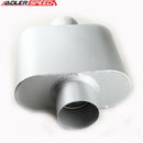 US SHIP ! Performance 3" Inlet/Outlet Center Exhaust Oval Single Chamber Muffer Silencer