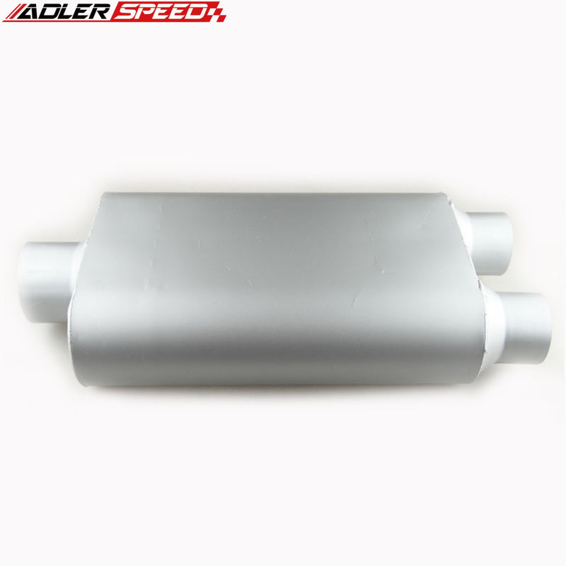 USA STOCK  3" Center Inlet 2.5" Dual Outlet Racing Performance Exhaust Muffler Silencer