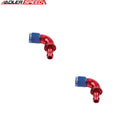 US SHIP ! ADLERSPEED 2PCS -6AN AN6 90 Degree One Piece Hose End Push On Fitting Adapter Red/Blue US