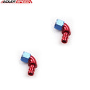 US SHIP ! ADLERSPEED 2pc -12AN One Piece Push-Lock Hose End 90 Degree Fitting Adapter Red/Blue US