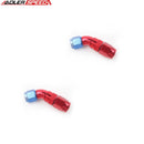 US SHIP ! ADLERSPEED  2PCS 45 Degree AN6 AN6 Oil/Fuel/Line Hose End Full Flow Fitting Adapter Red/Blue