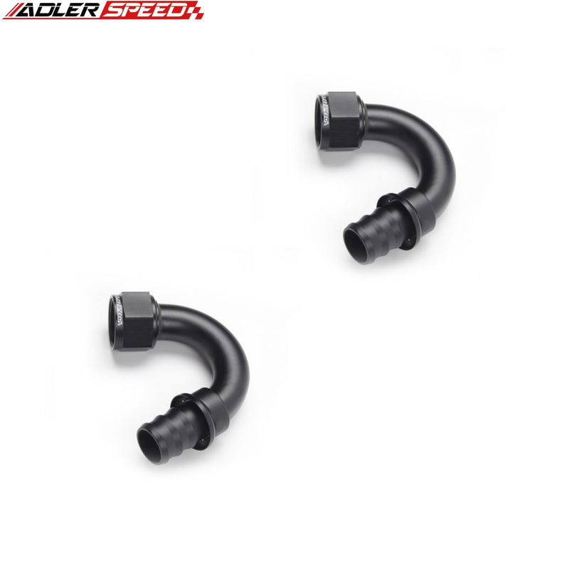US SHIP ! ADLERSPEED 2PCS Aluminum -AN16 16AN 150 Deg Push-on Hose End Fuel Fitting Adapter Black