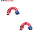 US SHIP ! ADLERSPEED 2PCS -16AN AN16 150 Degree Push-on Hose End Fuel Oil Fitting Adapter Red/Blue