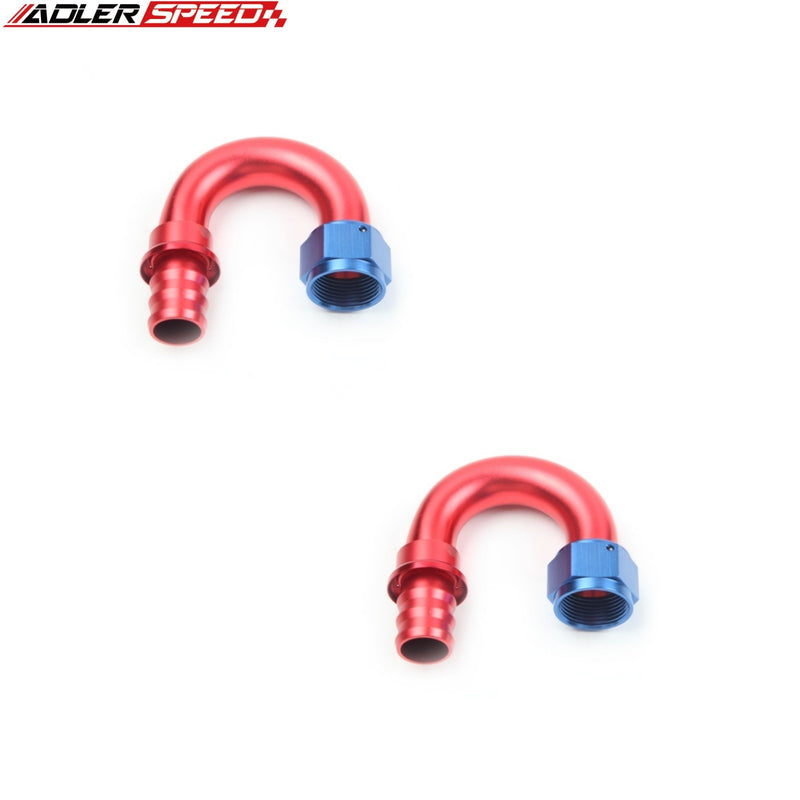 US SHIP ! 2PCS 120 /150 /180 Degree Push on Lock Hose End Fitting - 4AN 6AN 8AN 10AN 12AN US