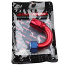 US SHIP ! ADLERSPEED 2PCS -16AN AN16 150 Degree Swivel Aluminum Fuel Hose End Fitting Adapter Red/Blue