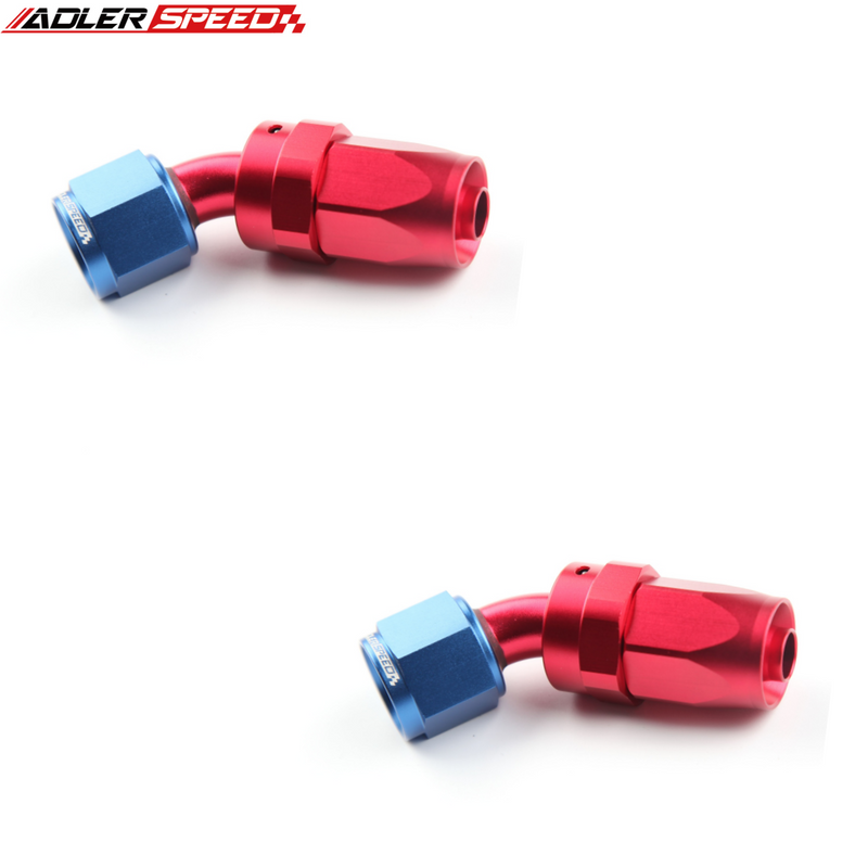US SHIP ! ADLERSPEED 2PCS 45/90 Degree Straight 4AN 6AN 8AN 10AN 12AN 16AN Fuel Oil Hose End Fitting
