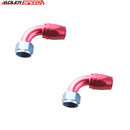 US SHIP ! ADLERSPEED 2PCS -16AN AN16 90 Degree Swivel Fuel Oil Hose End Adapter Red/Blue