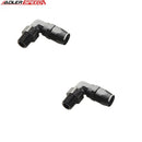 US SHIP ! 2PCS 90 Degree -6AN AN6 To 1/4" NPT Swivel Hose End Fitting Adapter Black US