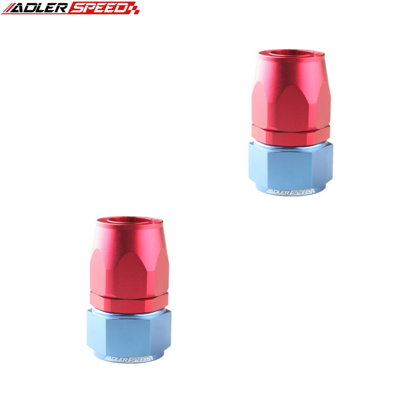 US STOCK  ! ADLERSPEED 2PCS -20AN AN20 Straight Hose End Fuel Oil Fitting Adapter Red/Blue