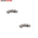 US SHIP !  2PCS 45 Degree AN4 AN-4 JIC PTFE Swivel Hose End Stainless Steel Fitting Adapter