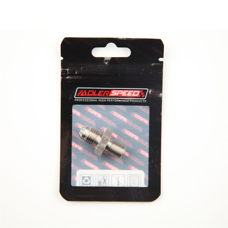 US SHIP ! NEW Stainless Steel -4AN AN4 Male Flare To M10 x 1.0 Metric Straight Fitting