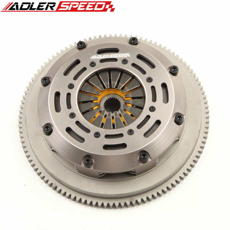 US SHIP ! ADLERSPEED SPRUNG CLUTCH TWIN DISC KIT + FLYWHEEL STANDARD FOR SR20DET SILVIA 240SX 200SX S13 S14