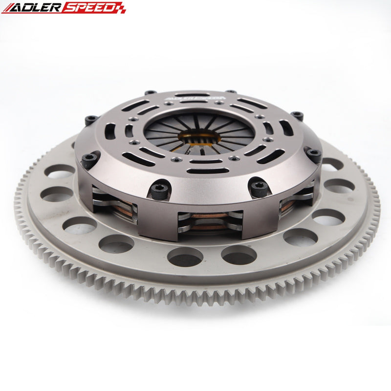 ADLERSPEED Sprung Clutch Twin Disc Kit & Flywheel For 02-06 NISSAN SENTRA SER SPEC-V 2.5L Medium
