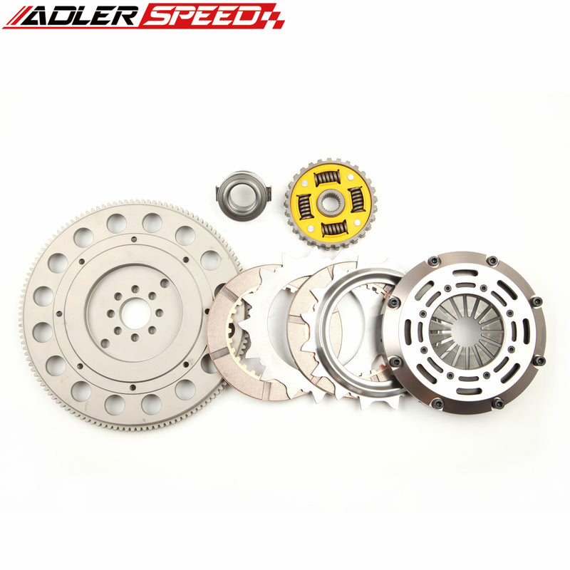 ADLERSPEED SPRUNG CLUTCH TWIN DISK + MEDIUM FLYWHEEL KIT FOR 1990-1996 NISSAN 300ZX NON-TURBO Z32