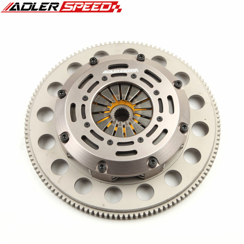 ADLERSPEED SPRUNG CLUTCH TWIN DISK + MEDIUM FLYWHEEL KIT FOR 1990-1996 NISSAN 300ZX NON-TURBO Z32