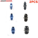 US SHIP ! 2PCS ADLERSPEED AN3 AN4 6 8 10 12 16 Male to Male Aluminum Straight Fuel Oil Fitting Adapter