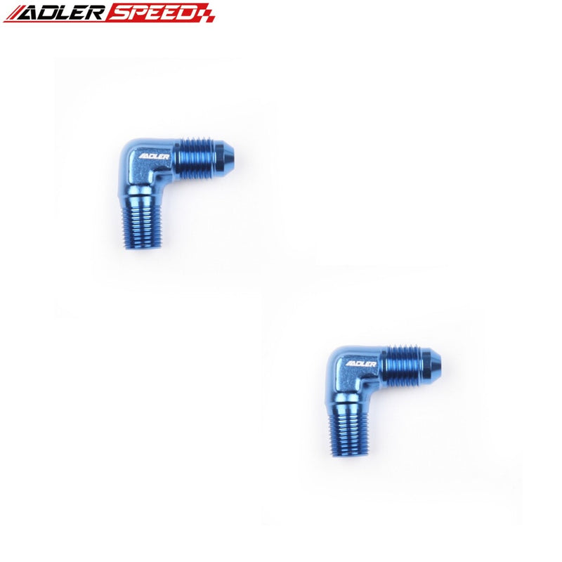 US SHIP ! 2PCS AN3 AN4 AN6 AN8 AN 10 AN12 Male Flare To NPT Hose Fitting 90 Deg Adapter