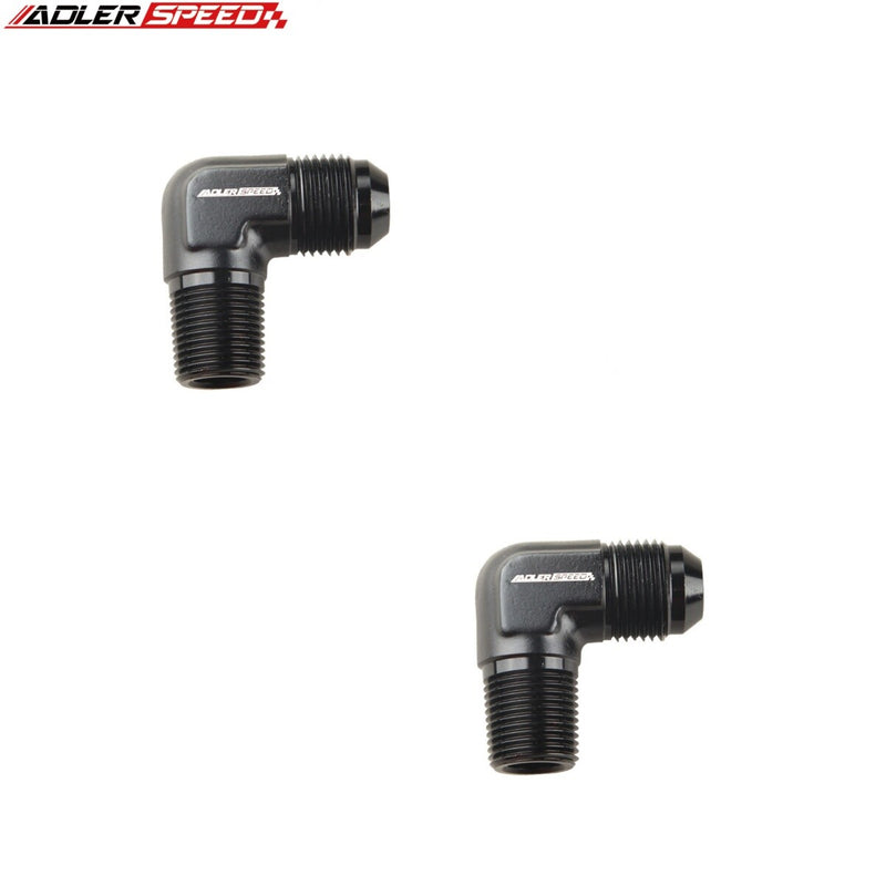 US SHIP ! 2PCS AN3 AN4 AN6 AN8 AN 10 AN12 Male Flare To NPT Hose Fitting 90 Deg Adapter