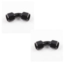 US SHIP ! ADLERSPEED 2PCS 45 Degree -10AN 10AN Female to AN-10 Female Fuel Fitting Adapter Black