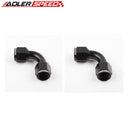 US SHIP ! ADLERSPEED 2PCS 10AN To AN10 Female 90 Degree Union Aluminum Fuel Fitting Adapter Black US