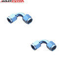 US SHIP ! 2PCS 90 Degree AN3 AN4 AN6 AN8 AN10 Female to Female Aluminum Fuel Fitting Adapter