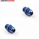 US SHIP ! ADLERSPEED 2PCS 10AN AN-10 Male To M22x1.5mm Metric Aluminum Straight Oil Fuel Fitting Blue