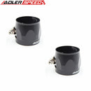US SHIP ! ADLERSPEED 2PCS -20AN AN20 Braided Oil Hose Hex Clamp Finisher Aluminum Black