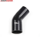 US SHIP ! ADLERSPEED 4Ply 4" inch ID To 3.5'' inch ID 45 Degree Black Silicone Hose Coupler Pipe
