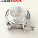 US SHIPPING !  2.25" Aluminum Flanges + Stainless Steel Turbo Exhaust V-Band Clamp Kit