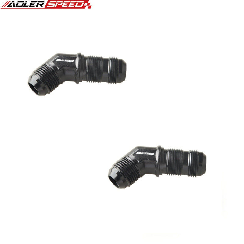 US SHIP !  ADLERSPEED 2PCS 45 Degree -4AN to AN4 Male Bulkhead Aluminum Fuel Oil Fitting Blue