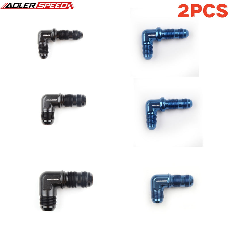 US SHIP ! ADLERSPEED 2PCS -3AN 4AN 6AN 8AN 10AN Male 90 Degree Bulkhead Fuel Oil Fitting Adapter