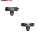 US SHIP ! ADLERSPEED 2PCS AN3 AN4 AN6 8 10 12 Male Union Tee-piece Fuel Fitting Adapter Black/Blue