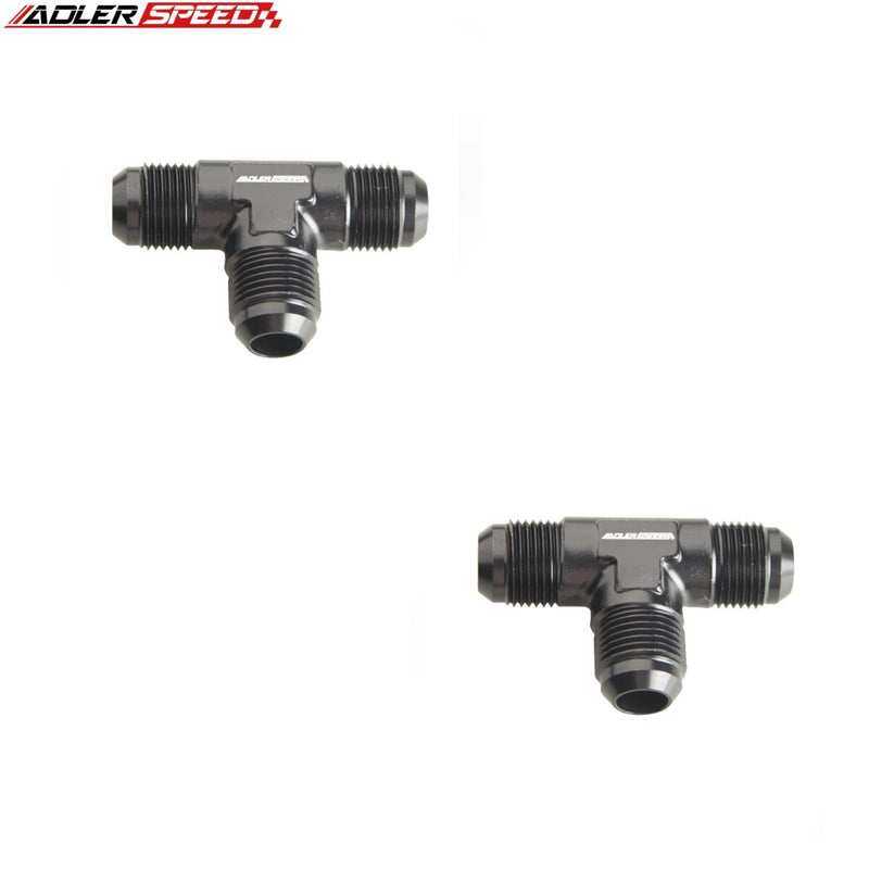 US SHIP ! ADLERSPEED 2PCS AN3 AN4 AN6 8 10 12 Male Union Tee-piece Fuel Fitting Adapter Black/Blue